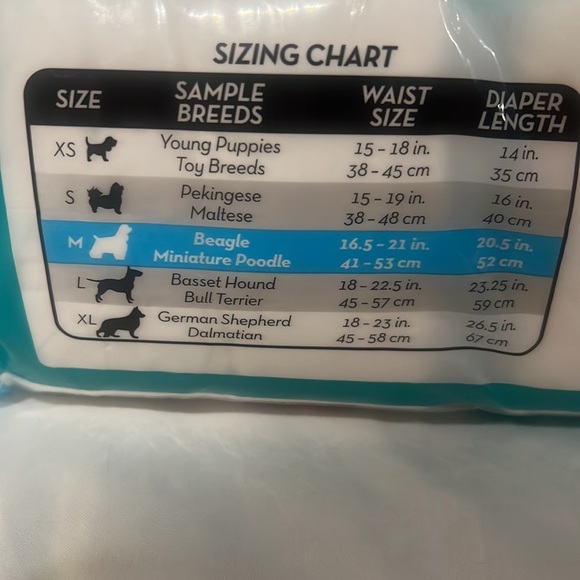 Simple solution disposable doggy diapers BRAND NEW medium waist 16.5” to 21” - Picture 4 of 5